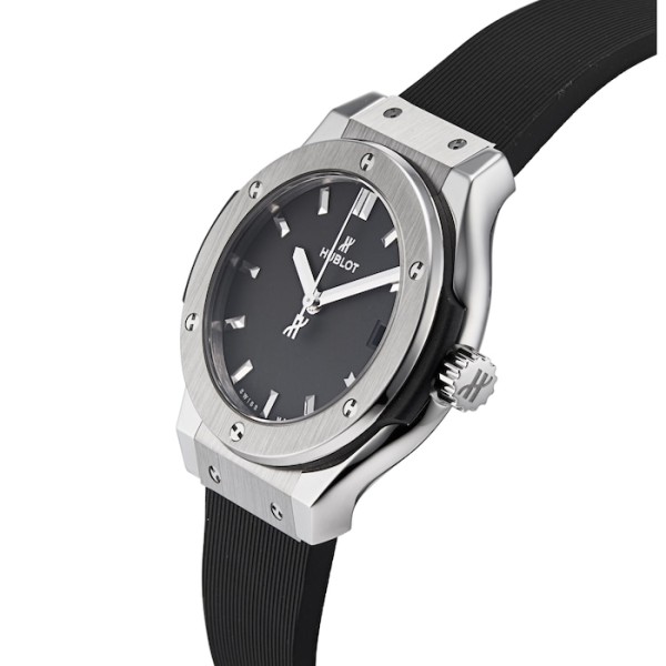 Hublot Classic Fusion Women Quartz Black Rubber Watch 581.NX.1171.RX