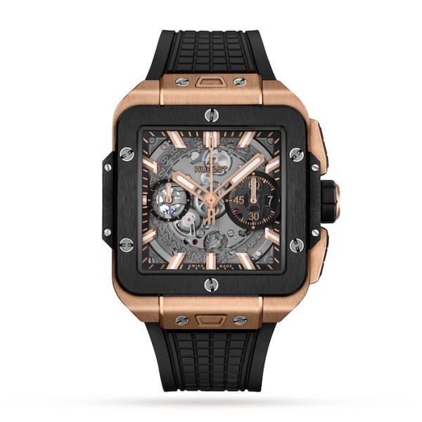 Hublot Square Bang Men Automatic Skeleton Rubber Watch 821.OM.0180.RX