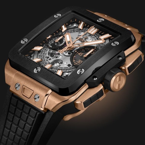 Hublot Square Bang Men Automatic Skeleton Rubber Watch 821.OM.0180.RX