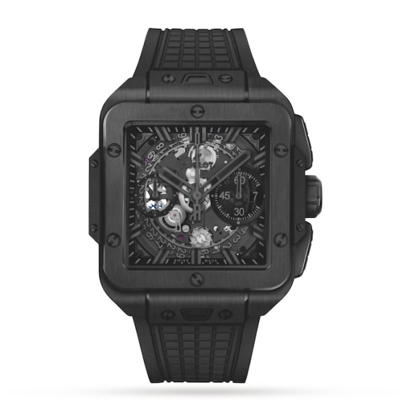 Hublot Square Bang Men Automatic Skeleton Rubber Watch 821.CX.0140.RX