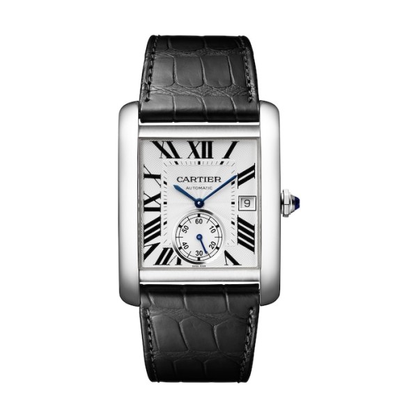 Cartier Tank MC Men Automatic Silver Alligator Watch W5330003