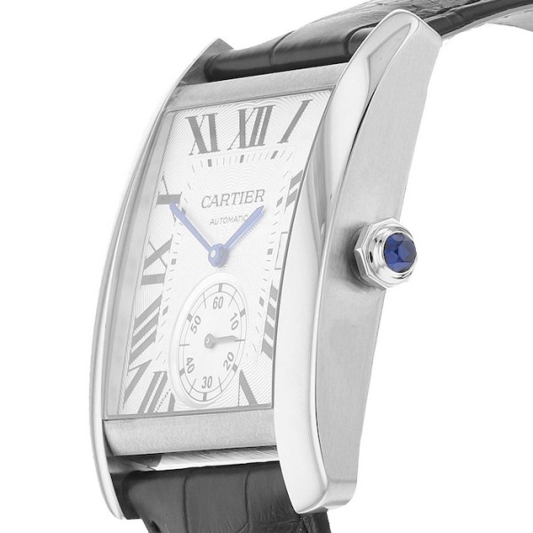 Cartier Tank MC Men Automatic Silver Alligator Watch W5330003