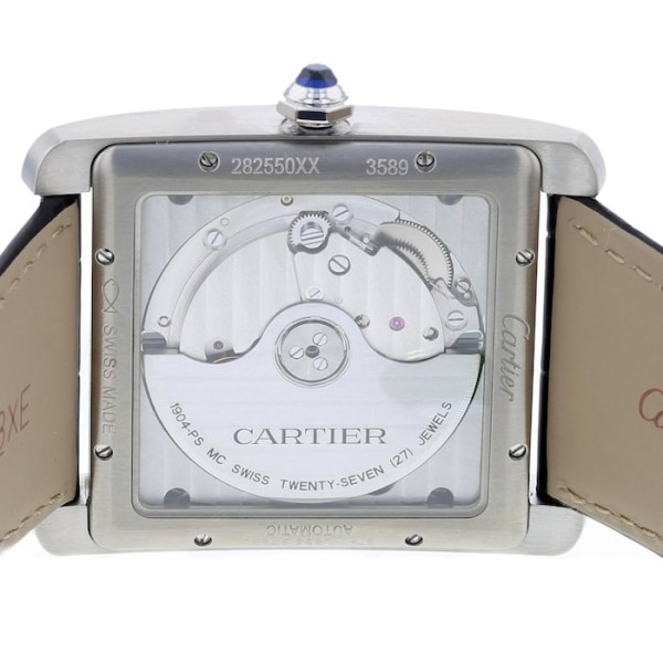 Cartier Tank MC Men Automatic Silver Alligator Watch W5330003