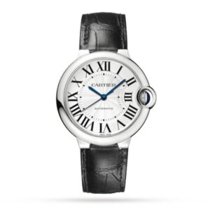 Cartier Ballon Bleu de Cartier Men Automatic Silver Alligator Watch WSBB0028