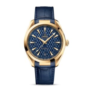 Omega Aquaterra Men Automatic Blue Alligator Watch O52253412103001