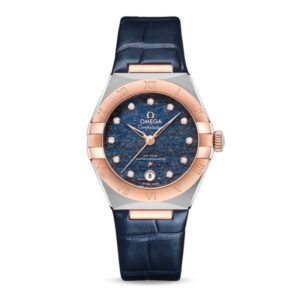 Omega Constellation Women Automatic Blue Leather Watch O13123292099003